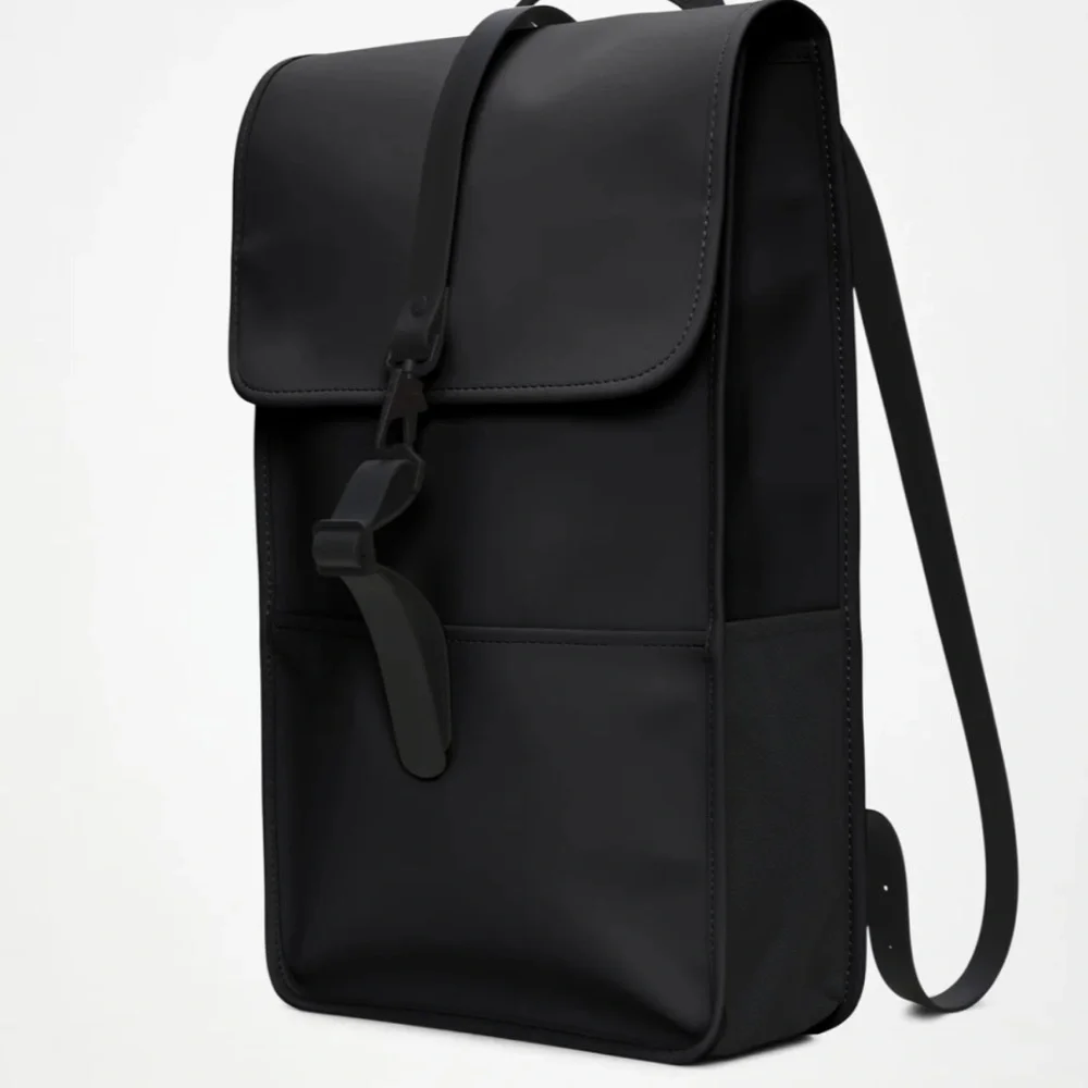RAINS Backpack Black Waterproof Laptop Bag for Men and Women, Work Bag